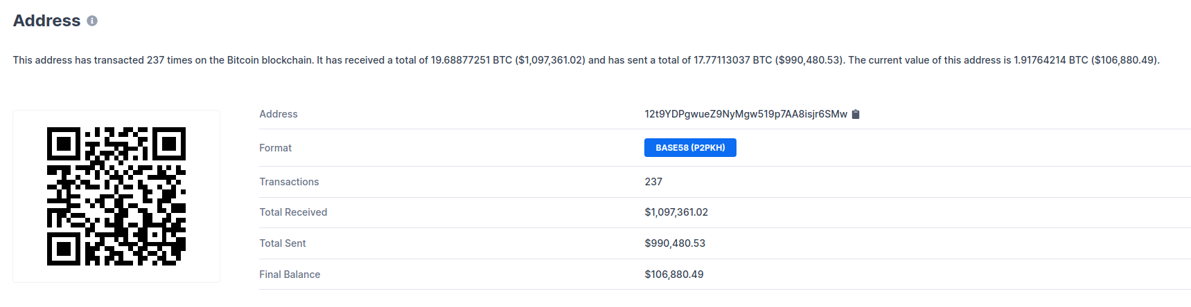 BTC Wallet 1 Balance